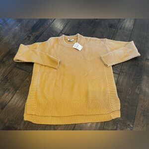 Madewell Pickford Pullover Autumn Gold XXS New With Tags - Basketweave